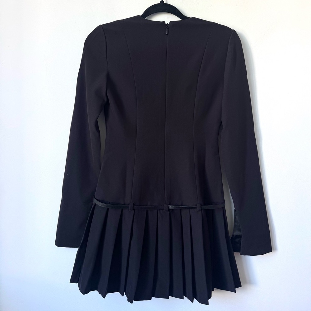 Oh Polly Fiorella Long-Sleeve Pleated Mini Dress in Black - Size 2 - Picture 13 of 15